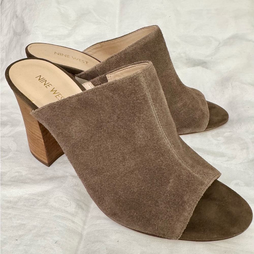 Nine West Brown Suede Mules